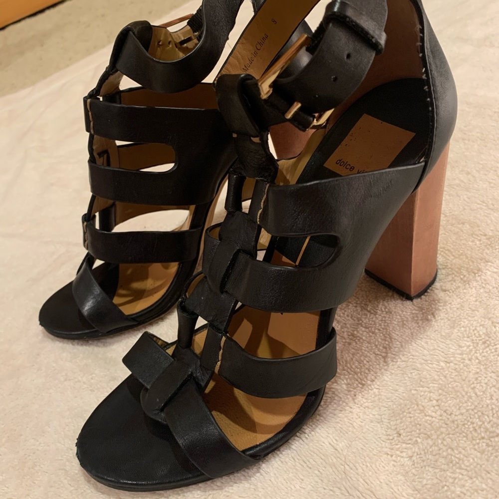 Dolce Vita Leather Cage Sandal Heels